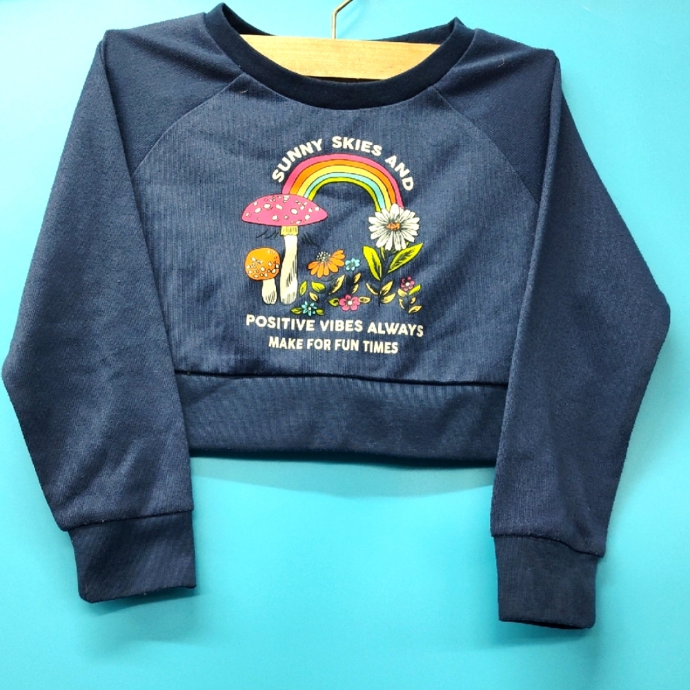 Kids Navy Blue Graphic Sweatshirt